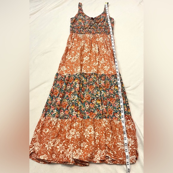 Maurices Bare Floral Patchwork Multicolor Coral Midi Dress Women’s XS - Picture 7 of 16